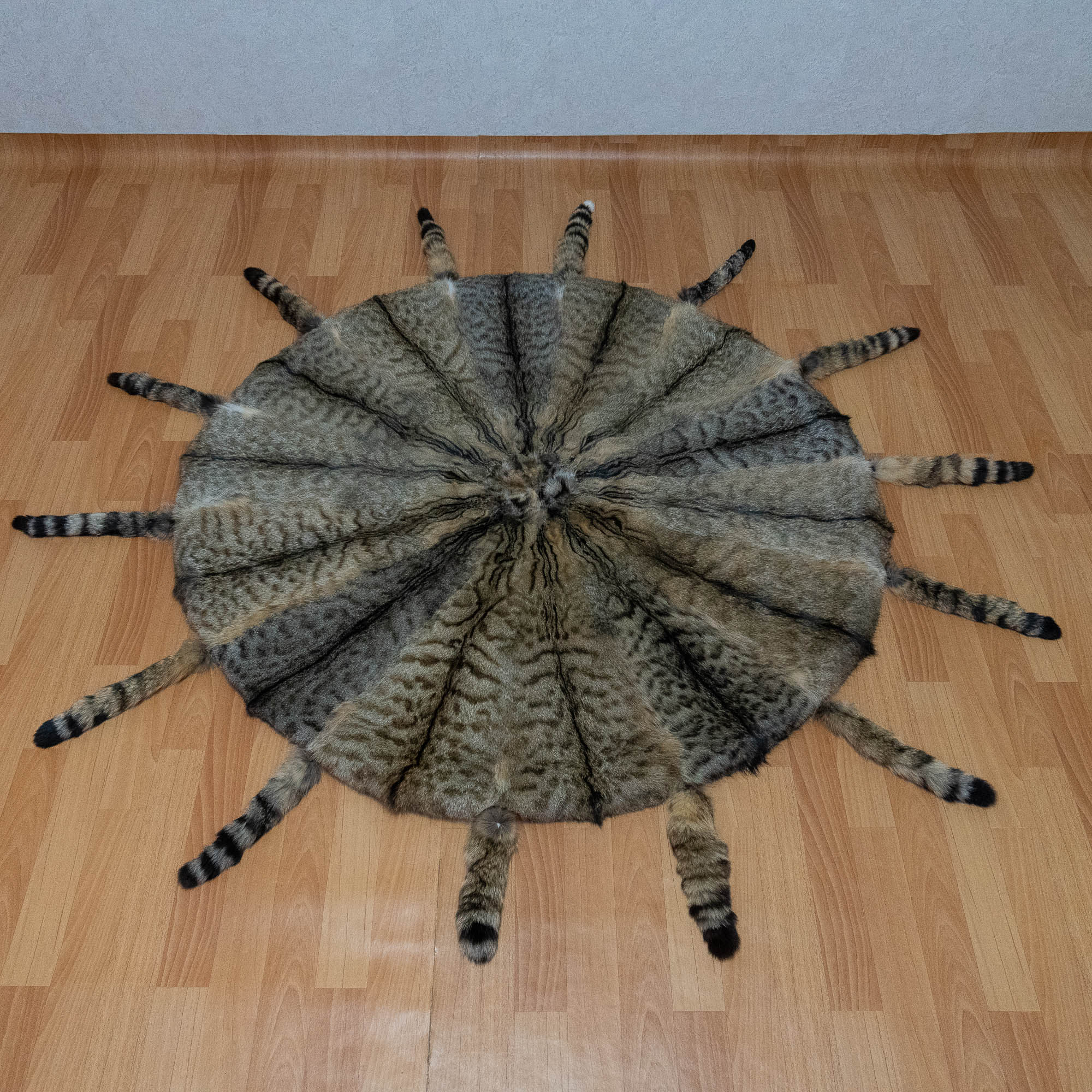 EUROPEAN WILDCAT REAL GENUINE FUR CARPET, RUG, THROW - NATURAL FUR ...