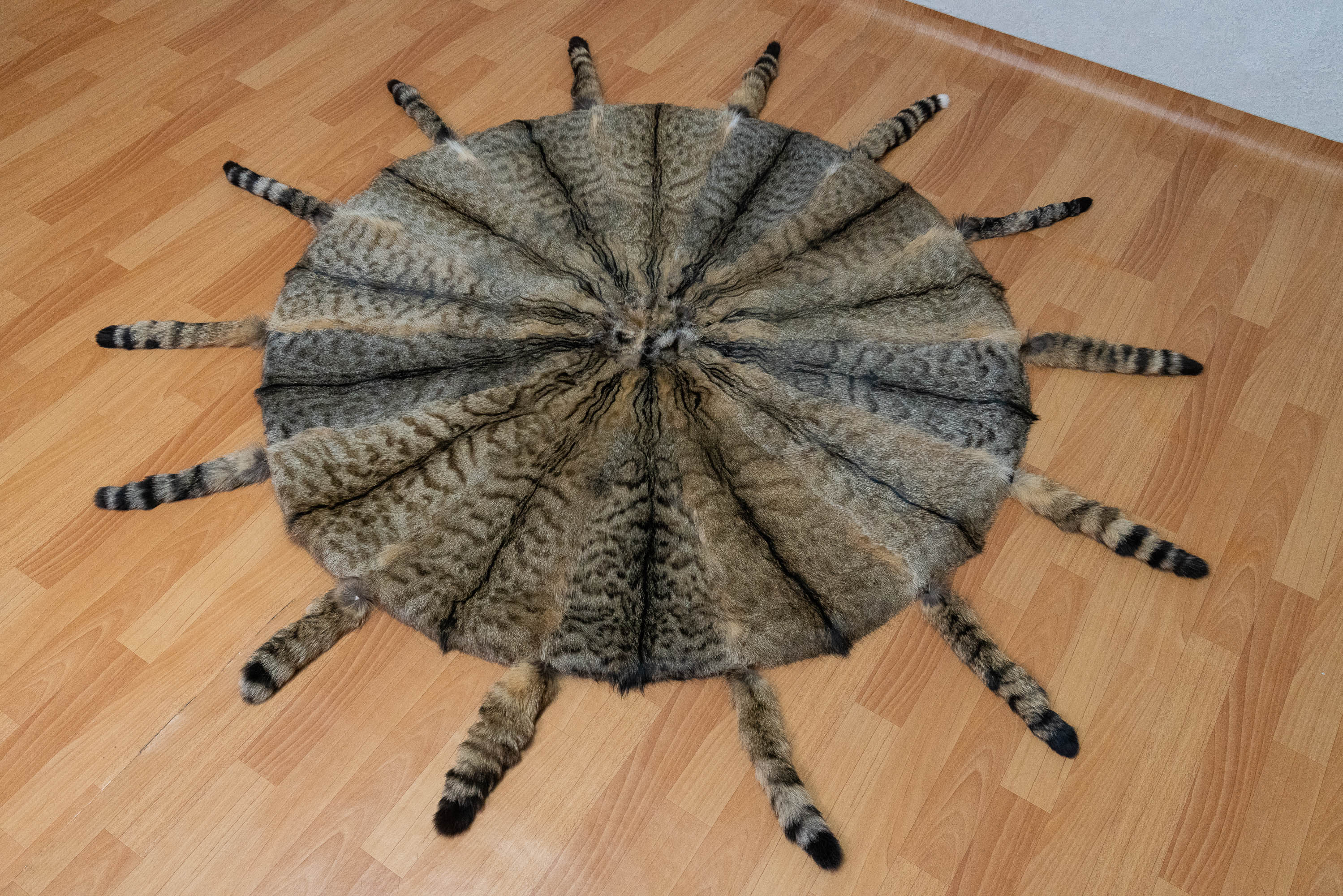 EUROPEAN WILDCAT REAL GENUINE FUR CARPET, RUG, THROW - NATURAL FUR ...